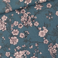Afbeelding van Cherry Blossom - L - Linnen Viscose Blend - Noord-Atlantisch Blauw